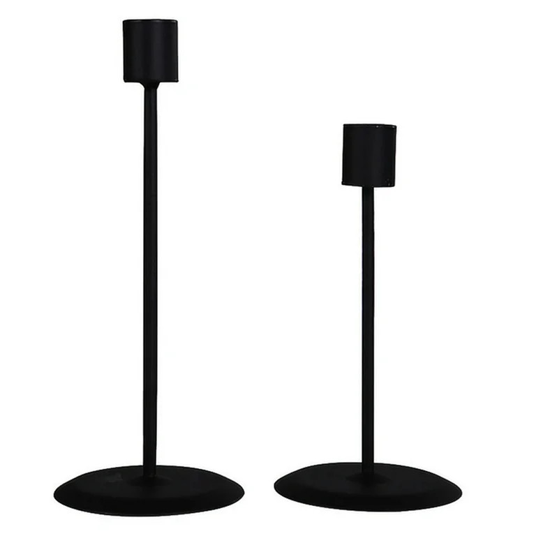 Black Candle Holders, Set of 2 Decorative Candlestick Holders for Taper Candles | Walmart (US)