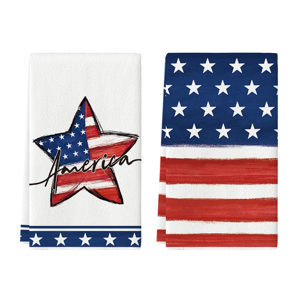Artoid Mode American Flag Stars 4th of July Kitchen Towels Dish Towels, 18x26 Inch Patriotic Memo... | Amazon (US)