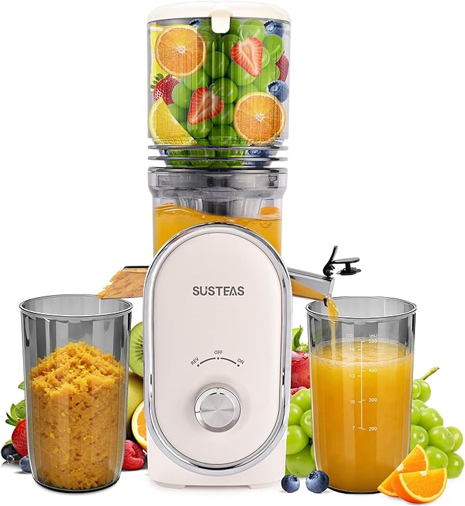 SUSTEAS Cold Press Juicer, 5.3" Feed Chute Slow Masticating Machines with 300W, Fit Whole Fruits ... | Amazon (US)