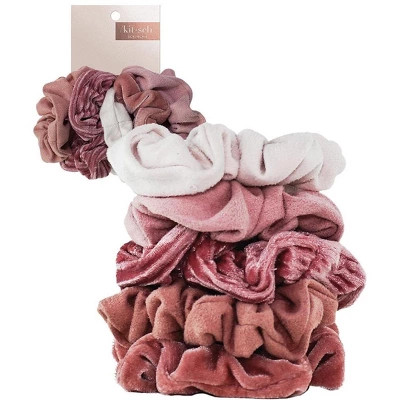 Kitsch Velvet Scrunchies - Blush/Mauve | Target