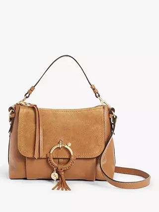 See By Chloé Joan Suede Leather Small Satchel Bag, Caramello | John Lewis (UK)