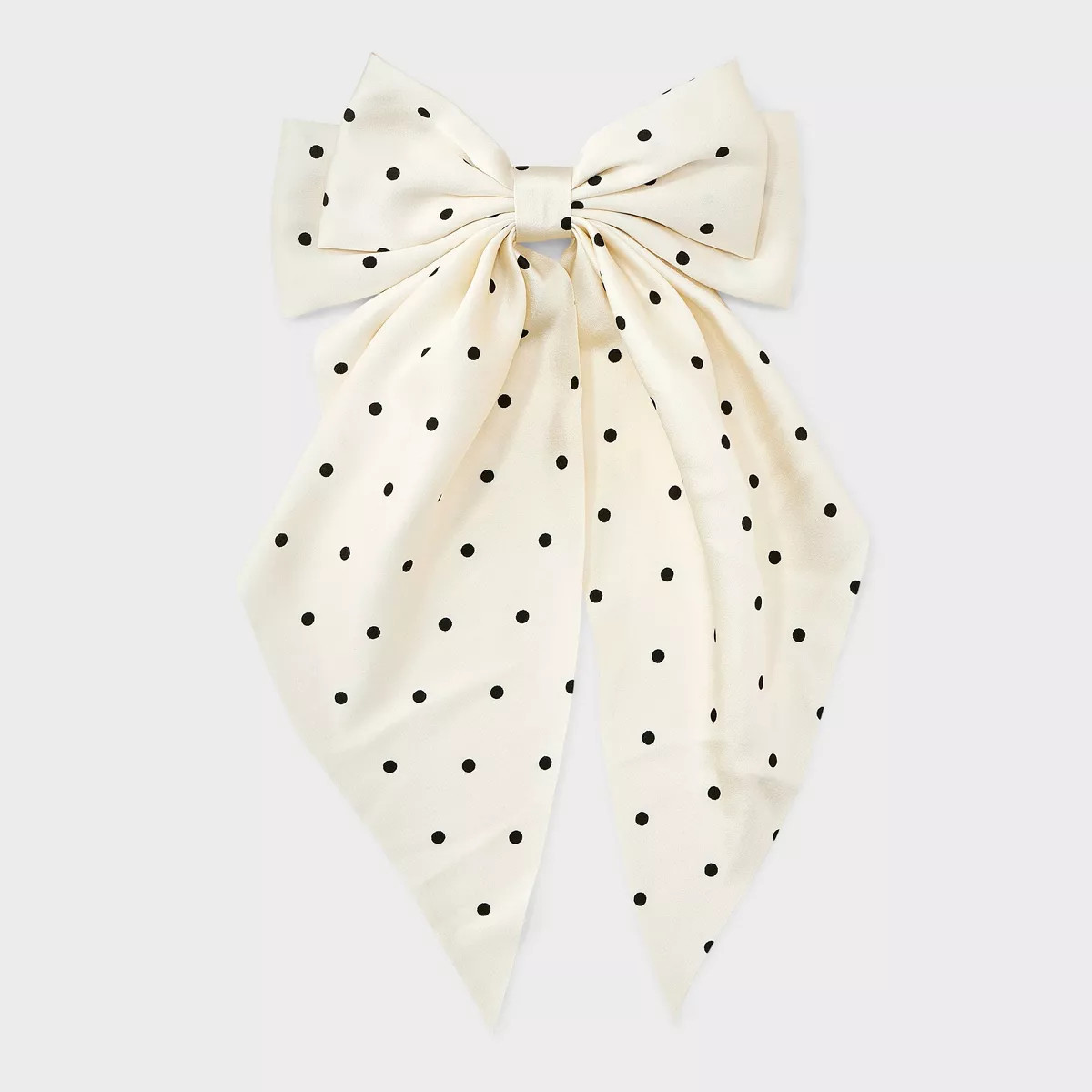 Satin Polka Dot Double Bow Hair Barrette - A New Day™ Ivory | Target