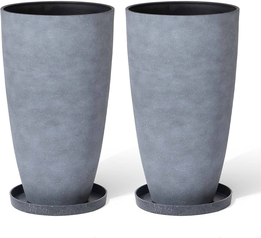 LA JOLIE MUSE Tall Outdoor Planters with Soil Saver Inserts, Large Planters for Outdoor Plants wi... | Amazon (US)