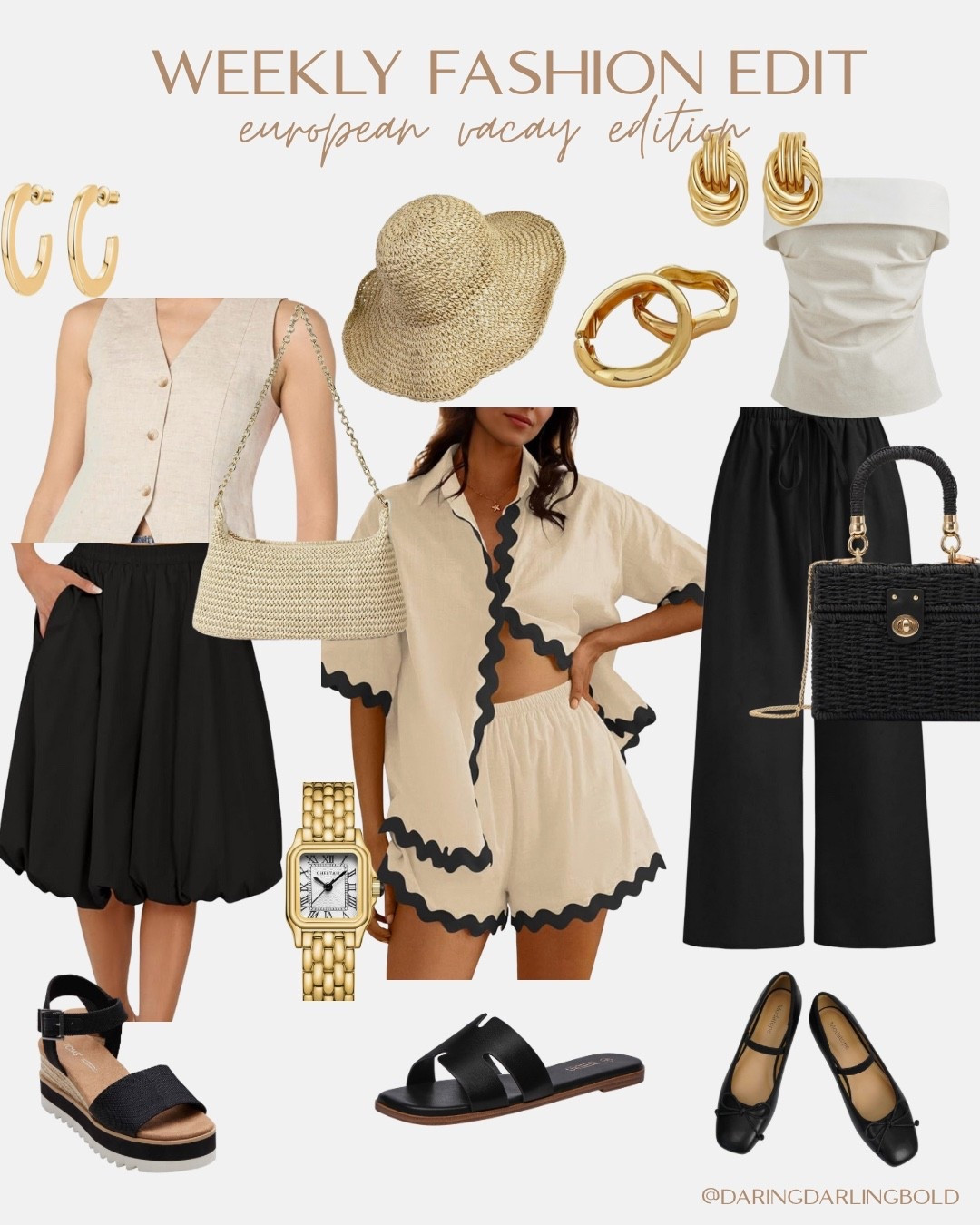 Heading on a European summer escape? ☀️✈️ Here are my go-to looks from this week’s European Vacay Fashion Edit 💼👗

Outfit essentials I’m packing:
✅ Effortless linen dresses that keep you cool 🇮🇹
✅ Flowy skirts & wide-leg pants perfect for seaside dinners 🌊
✅ Minimalist sandals that go with everything 👡
✅ Gold accessories for that subtle glam ✨
✅ Chic woven bags (yes, they do fit your lip gloss & passport!) 👜
✅ Timeless sunglasses to complete every look 🕶️

Whether you’re strolling cobblestone streets or lounging beachside, these outfits scream elegance without the effort.

#VacationStyle #EuropeanSummer #ChicEssentials #LTKTravel #LTKStyle #PackingList #VacationLooks #MinimalStyle #ResortStyle #SummerInEurope #OOTD #TravelWardrobe


#LTKTravel #LTKSeasonal #LTKStyleTip