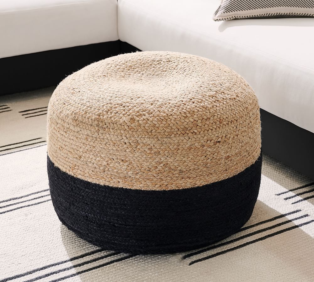 Natural Fiber Round Pouf | Pottery Barn (US)