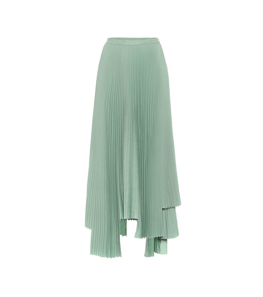 Jupe midi plissée en satin asymétrique | Mytheresa (INTL)