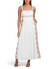 Linen Blend Sleeveless Placed Floral Maxi Dress | TJ Maxx