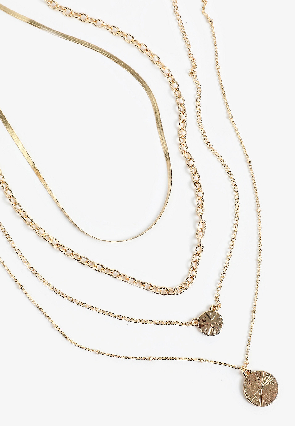 Gold Layered Circle Pendant Necklace | Maurices