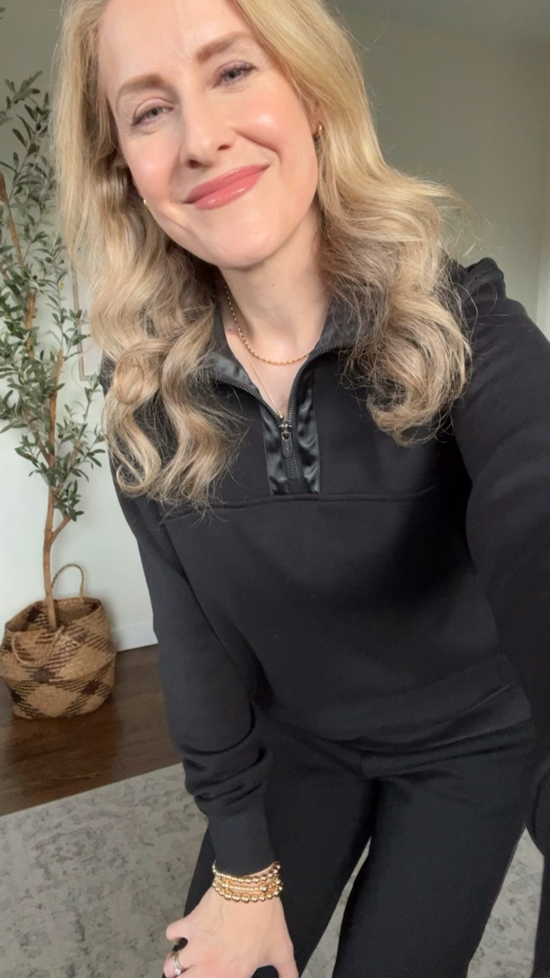 Have you seen these new Walmart pieces?! Comfy fleece lined quarter zip pullover with satin ribbon detail and matching wide leg pants! Fits true to size; I’m a small. #walmartfashion 

#LTKOver40 #LTKFindsUnder50 #LTKFindsUnder100