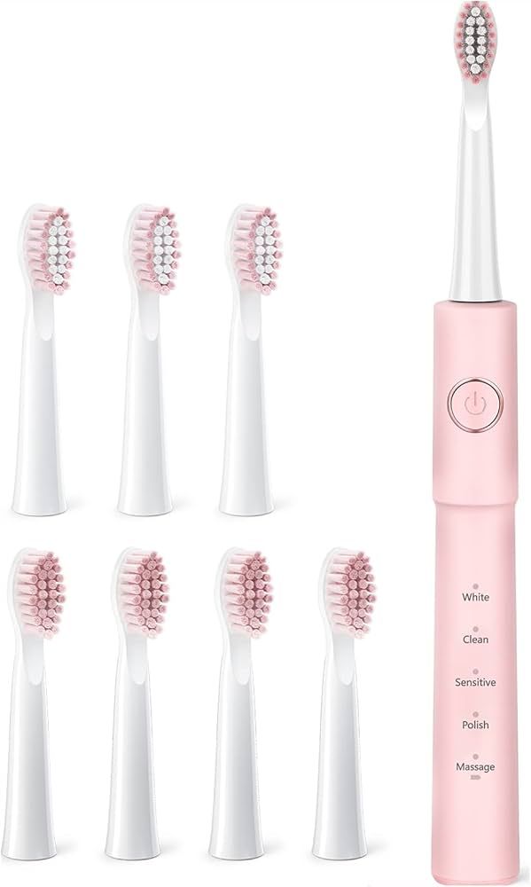 Sonic Electric Toothbrushes for Adults with 8 Brushheads, 5 Modes Power Toothbrushes, 4 Hours Fas... | Amazon (CA)