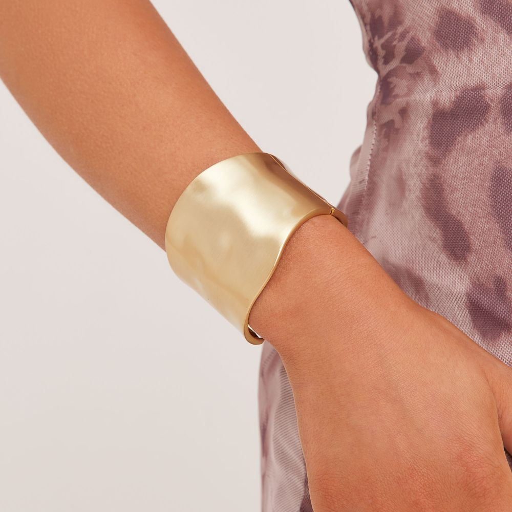 Hammered Detail Cuff Bracelet In Gold | EGO (UK)