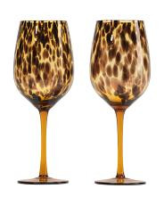 Set Of 2 Tortoise Wine Glasses | TJ Maxx