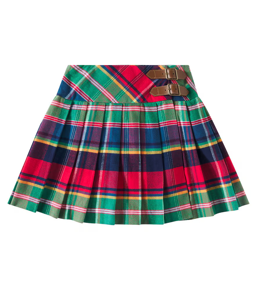 Polo Ralph Lauren Kids Pleated tartan cotton skirt | Mytheresa (US/CA)