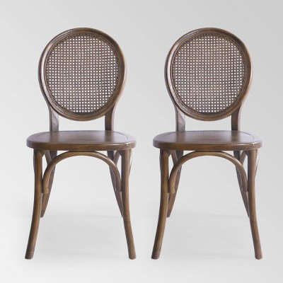 Set of 2 Chrystie Rattan Dining Chair Brown - Christopher Knight Home | Target
