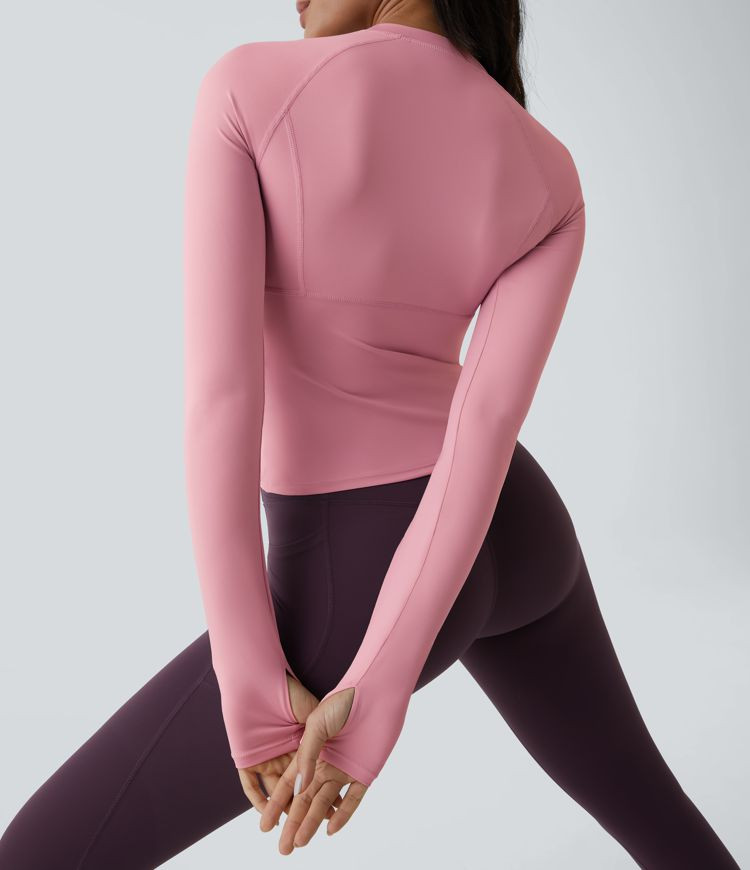 Women’s Solid Thumb Hole Yoga Sports Top - Halara | HALARA