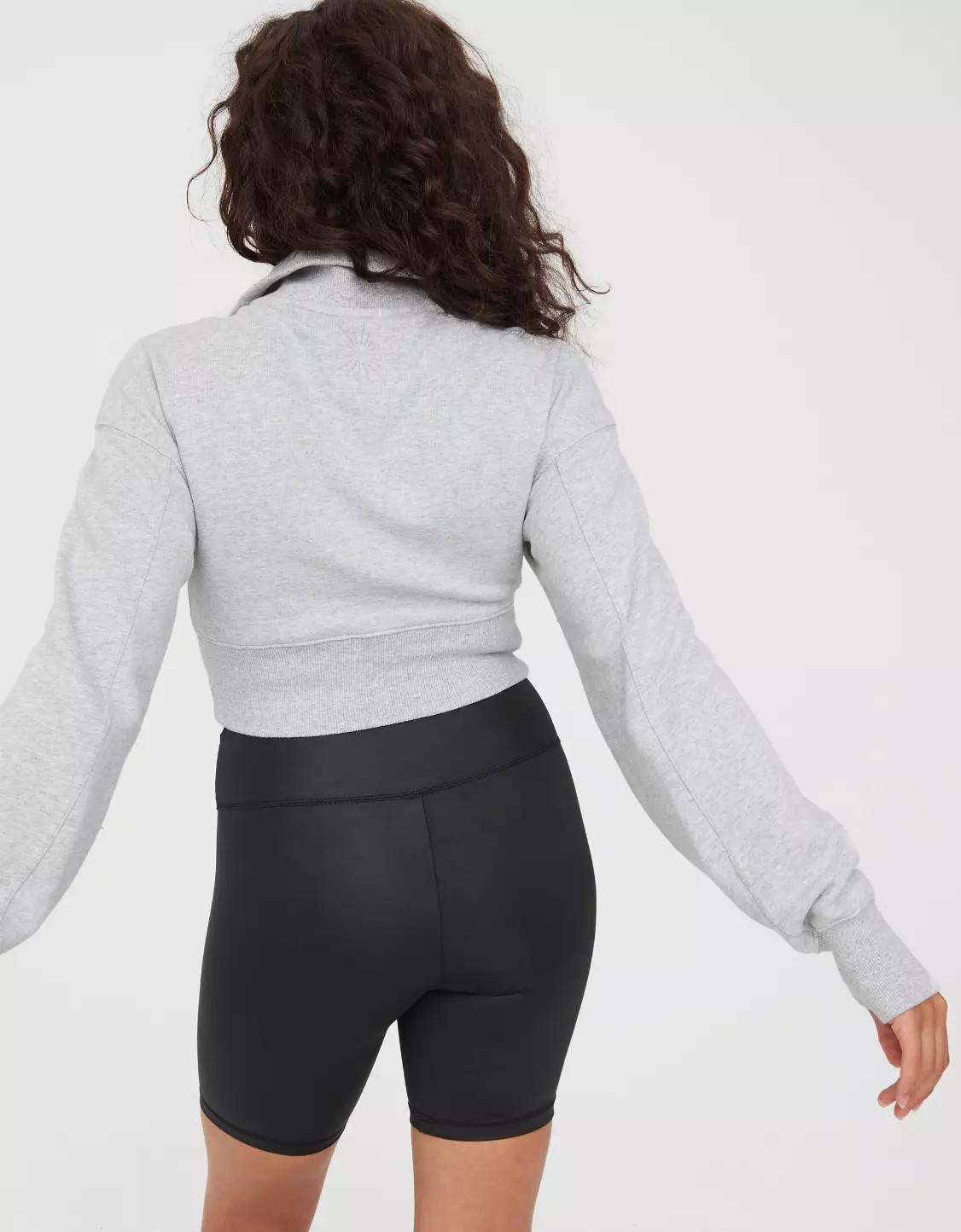 OFFLINE By Aerie Throw-Back Corset Cropped Quarter Zip | Aerie