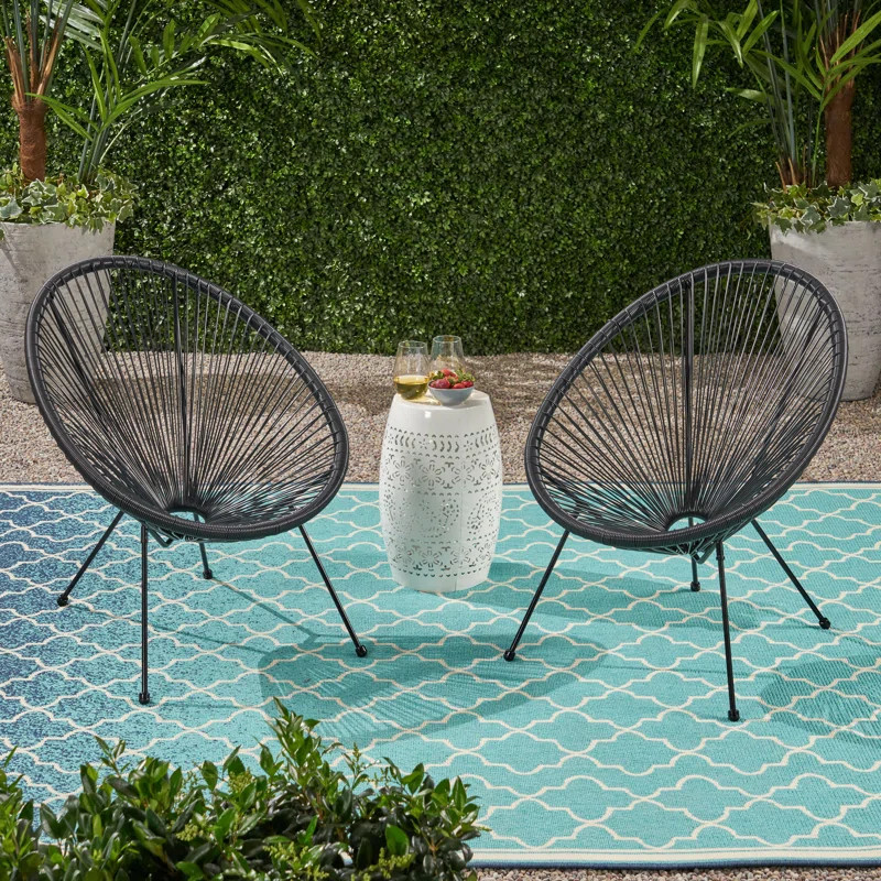 Englewood Outdoor Hammock Weave Patio Chair (Set of 2) | Wayfair North America