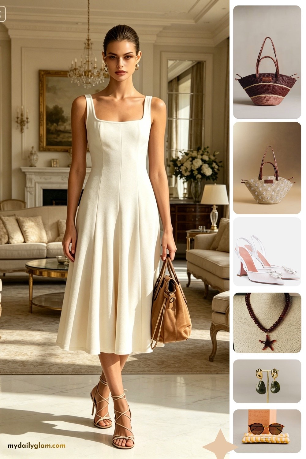 Classic Cream Square Neck Fit & Flare Midi Dress | Old Money Elegant Daily Outfit
#OldMoneyStyle #CreamMidiDress

#LTKootd #LTKOver40 #LTKWorkwear