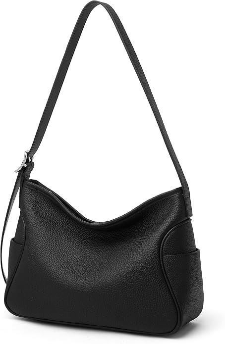 Genuine Leather Hobo Purse for Women, Soft Top Grained Shoulder Tote Bag with Single Adjustable S... | Amazon (US)