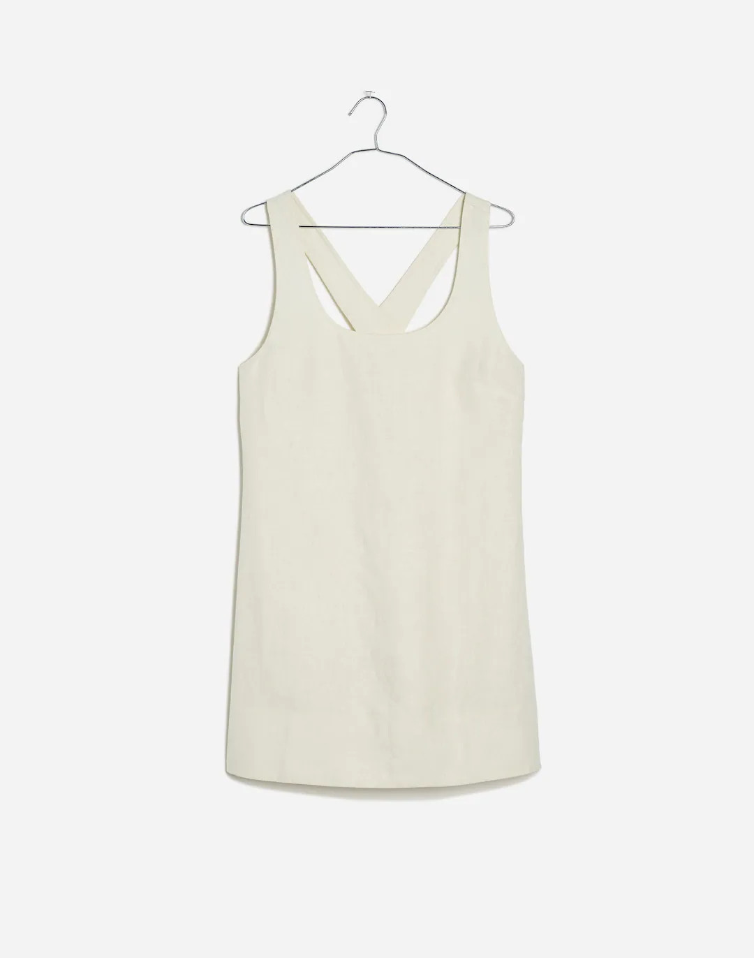 Cross-Back A-Line Mini Dress in Linen | Madewell