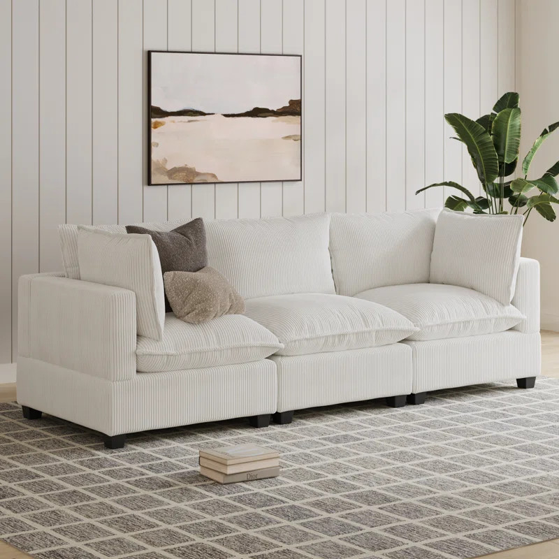Modern Upholstered Cloud 3-Seater Sofa | Wayfair North America