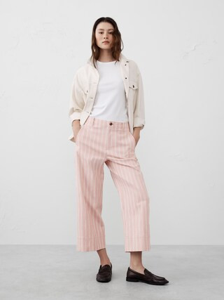 Twill Wide-Leg Crop Pant | Banana Republic Factory