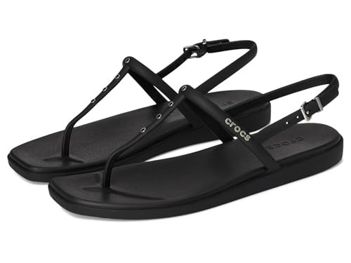 Crocs Women's Miami Thong Sandal Black Studs 8 Medium | Amazon (US)