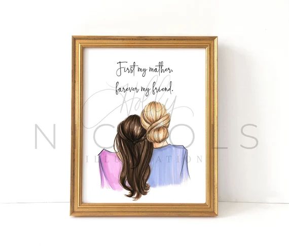 Mother's Day Print Two Figures Personalize choose Your | Etsy | Etsy (US)