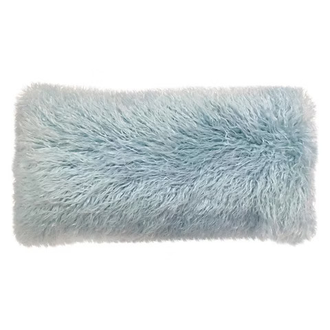 Threshold™ Light Blue Oblong Mongolia Fur Pillow | Target