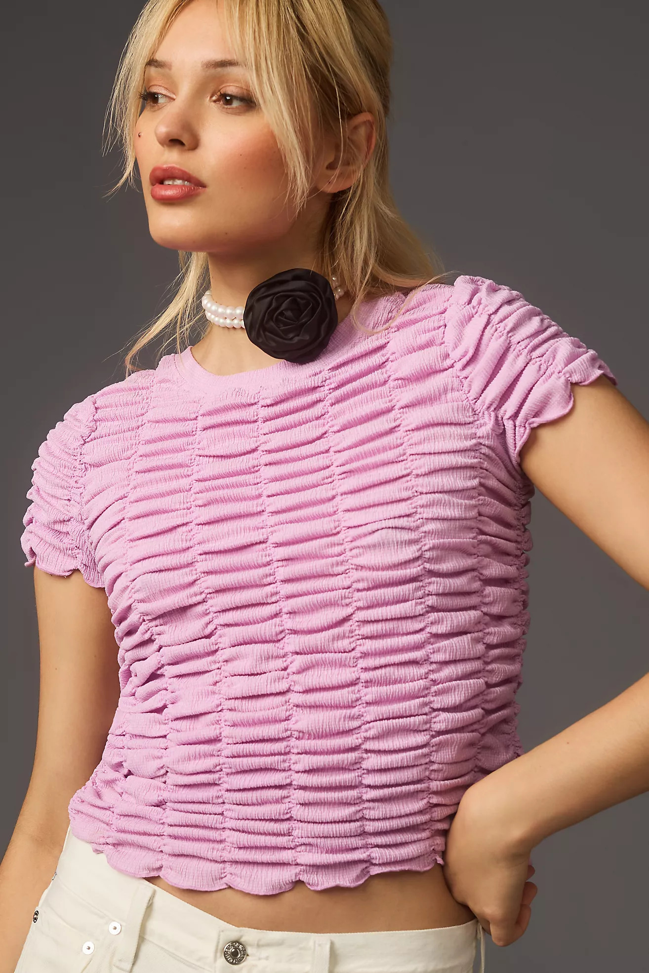 By Anthropologie Ruched Baby Tee | Anthropologie (US)