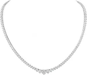 Gradual Moissanite Tennis Chain Necklace:925 Sterling Silver 14k White Gold Plated Elegant Moissa... | Amazon (US)