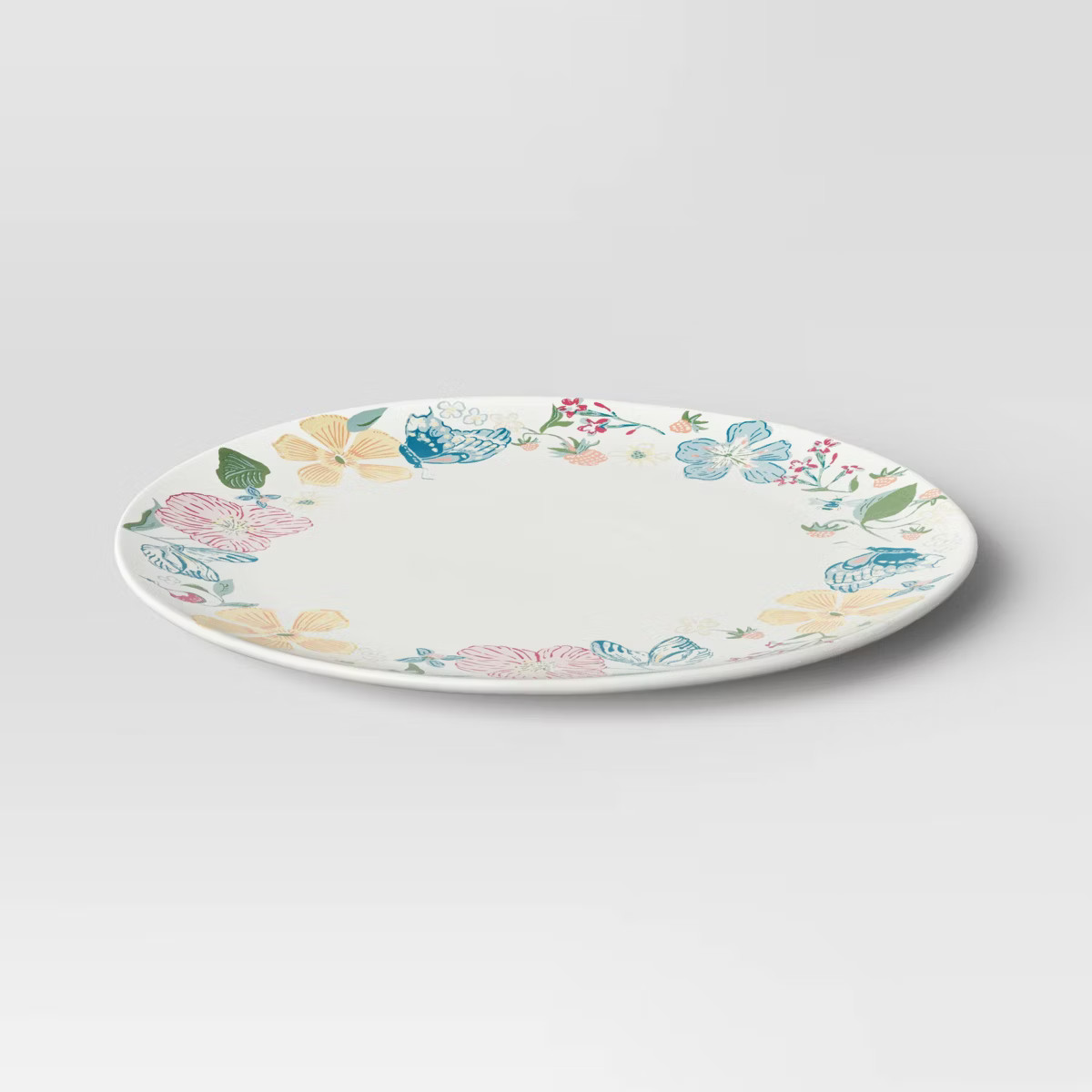 13"x13" Stoneware Round Floral Serving Platter - Threshold™ | Target