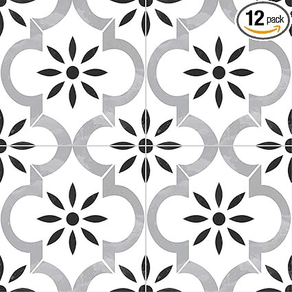 MS International Azila 8 in. x 8 in. Encaustic Matte Porcelain Wall Tile for Bathroom, Floor Tile... | Amazon (US)