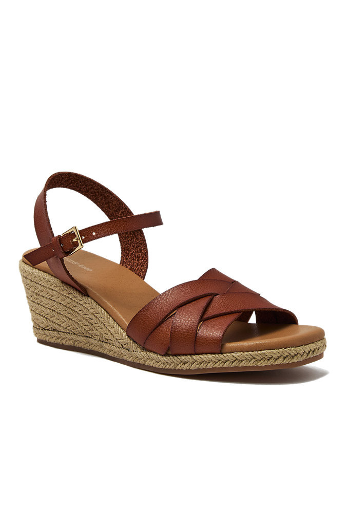 Women's Espadrille Wedge Sandals - Lands' End - Brown - 10 | Lands' End (US)