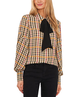 CeCe Women's Button-Up Bow-Neck Blouse & Reviews - Tops - Women - Macy's | Macys (US)