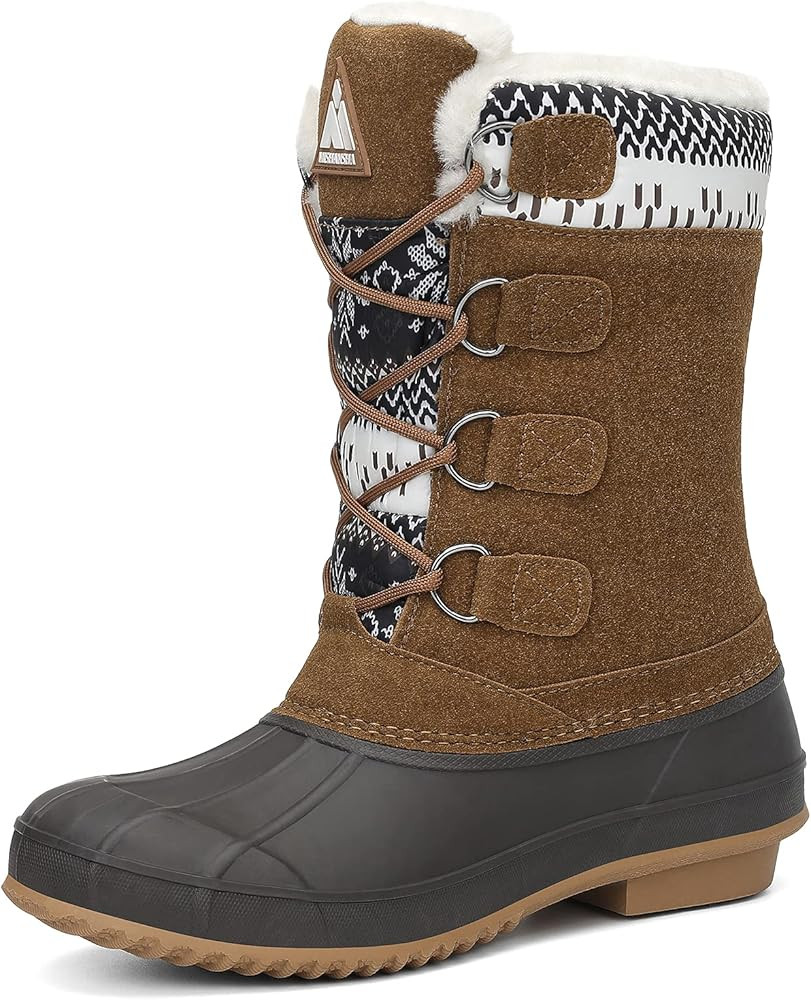 Mishansha Women's Warm Fur Lined Mid Calf Winter Snow Boots Lady Waterproof Insulated Cold Weathe... | Amazon (US)