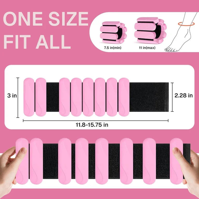 Behome Wrist and Ankle Weights for Women & Men Set of 2  (1lb Each), Adjustable Wearable Arm & Le... | Walmart (US)