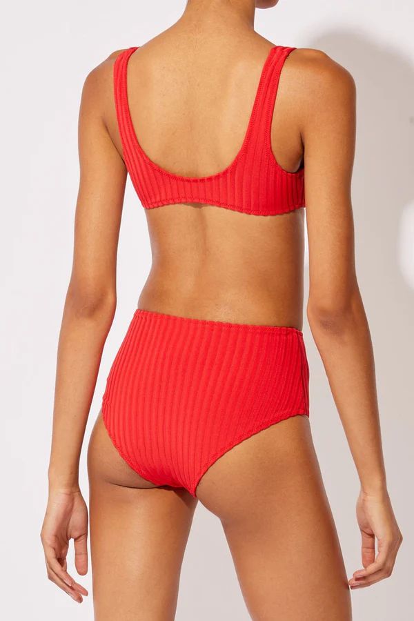 The Beverly Bottom Solid Rib Ruby Red | Solid & Striped