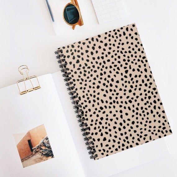 Leopard Print Dots Spiral Notebook - Ruled Line | Etsy (US)