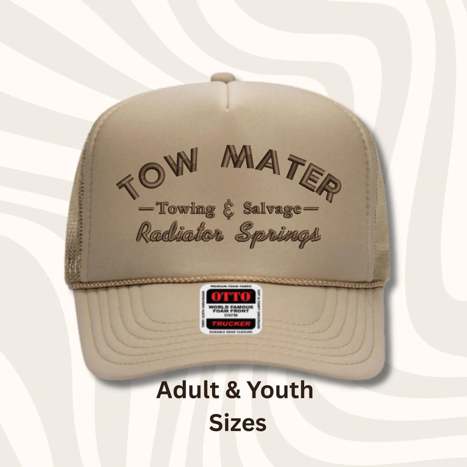 Tow Mater - Towing & Salvage Embroidered Trucker Hat - Otto Cap | Etsy (Global)
