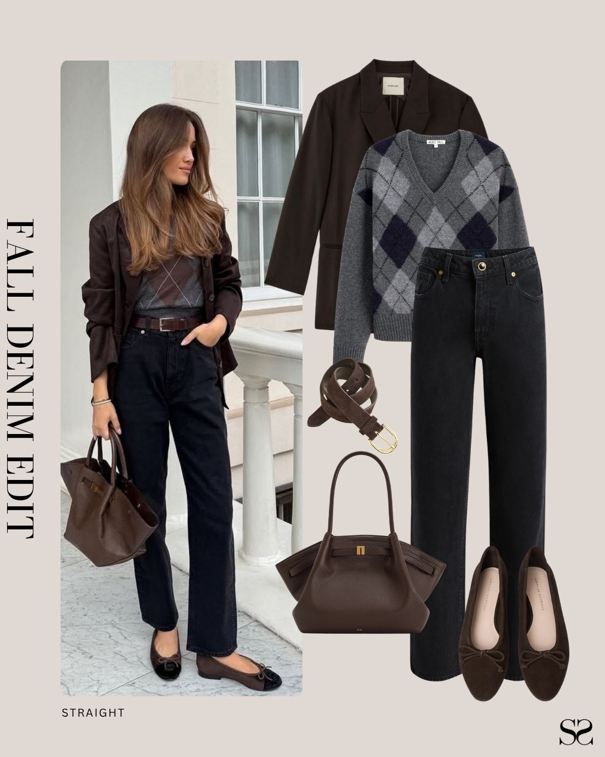 Fall Denim Edit: ways to style straight jeans: argyle sweater, blazer, suede flats, leather tote 

#falloutfit #denimlove #denimedit #straightjeans #classicstyle #pinterestoutfit


#LTKSeasonal #LTKStyleTip