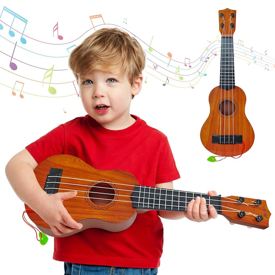 Kids Toy Ukulele Guitar,17 Inch Classical Guitar Musical Toy,4 Strings Guitar Ukulele Educational... | Amazon (US)