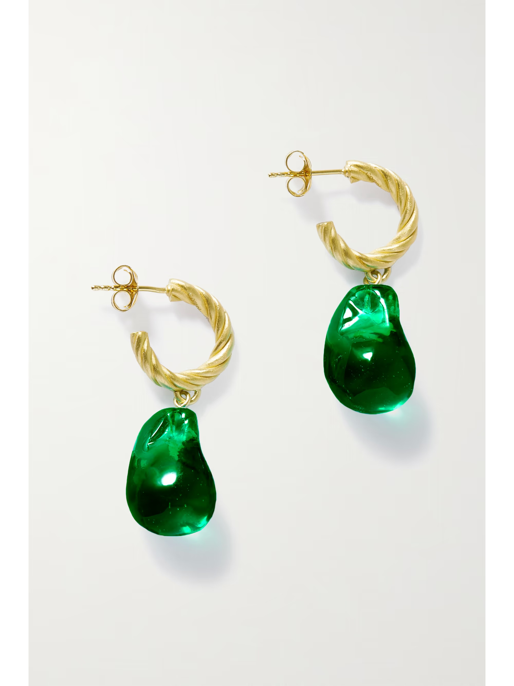 Gold-plated and resin hoop earrings | NET-A-PORTER (US)