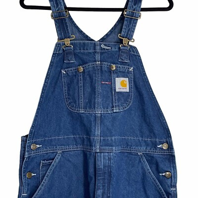 Vintage Carhartt Mens 36x30 Bib Overalls Blue Denim Farmer Carpenter | eBay US