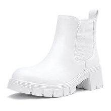 Comfyshoes Women's Lug Sole Platform Chelsea Ankle Boots, Combat Fall Booties | SHEIN