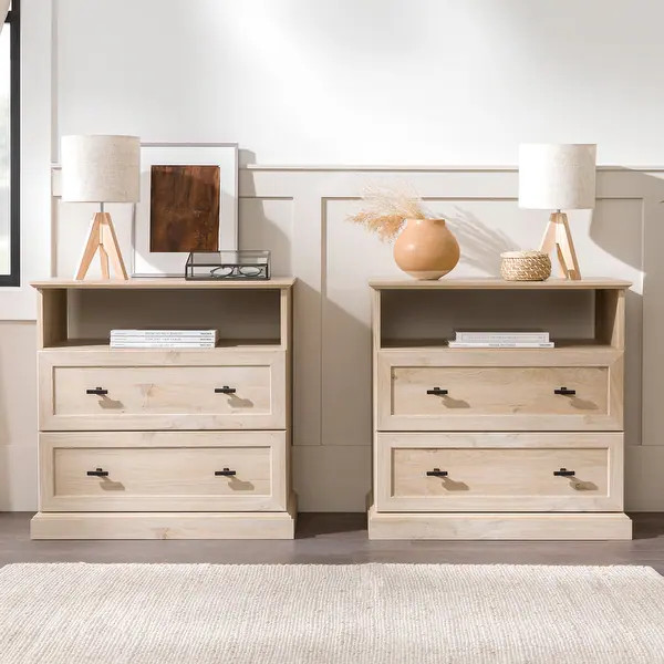 Middlebrook Classic 2-Drawer Nightstand, Set of 2 - White Oak | Bed Bath & Beyond