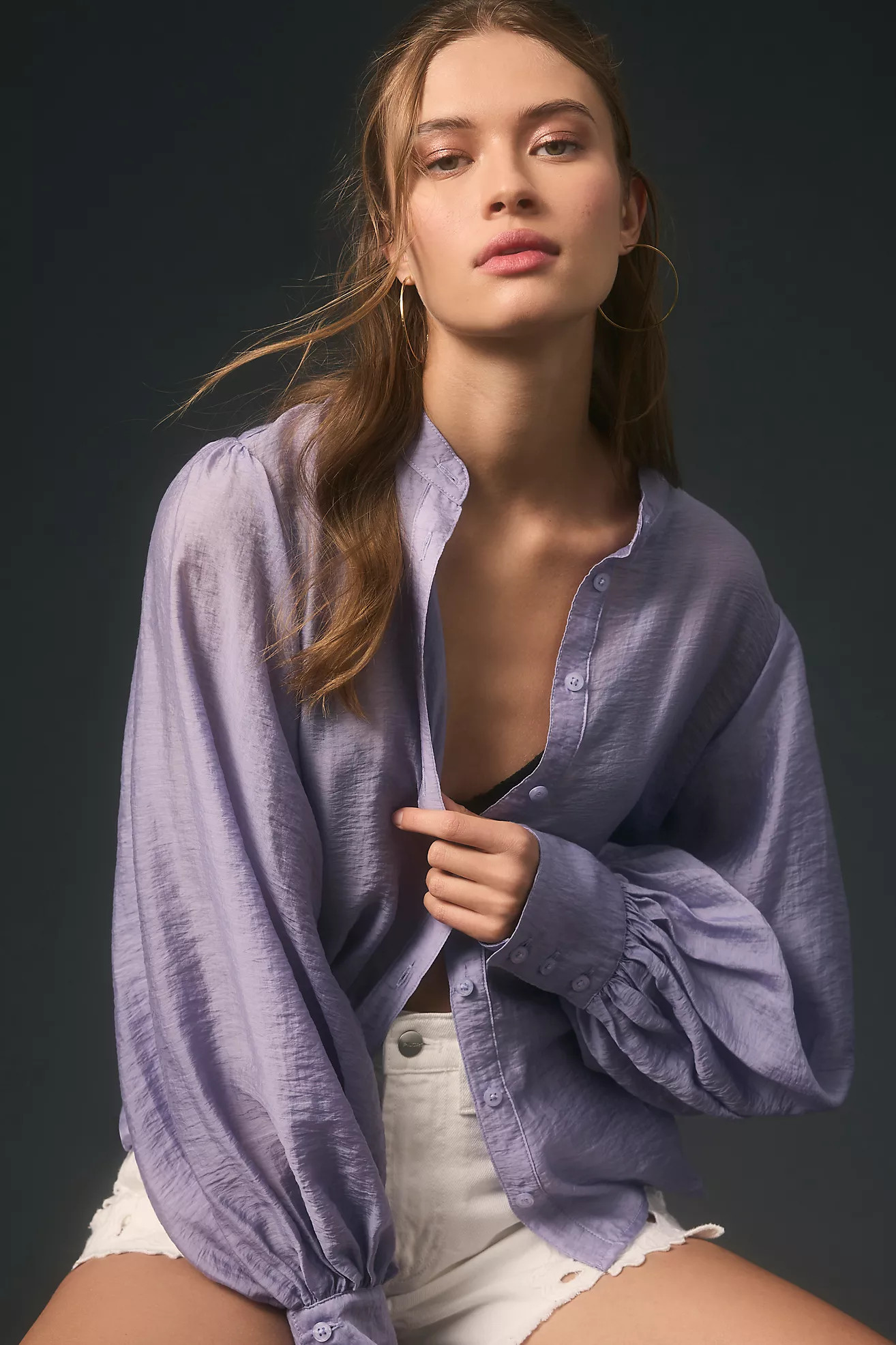 By Anthropologie East West Long-Sleeve Sheer Blouse | Anthropologie (US)