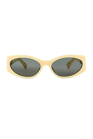 JACQUEMUS Les Lunettes Ovalo in Pale Yellow | FWRD | FWRD 