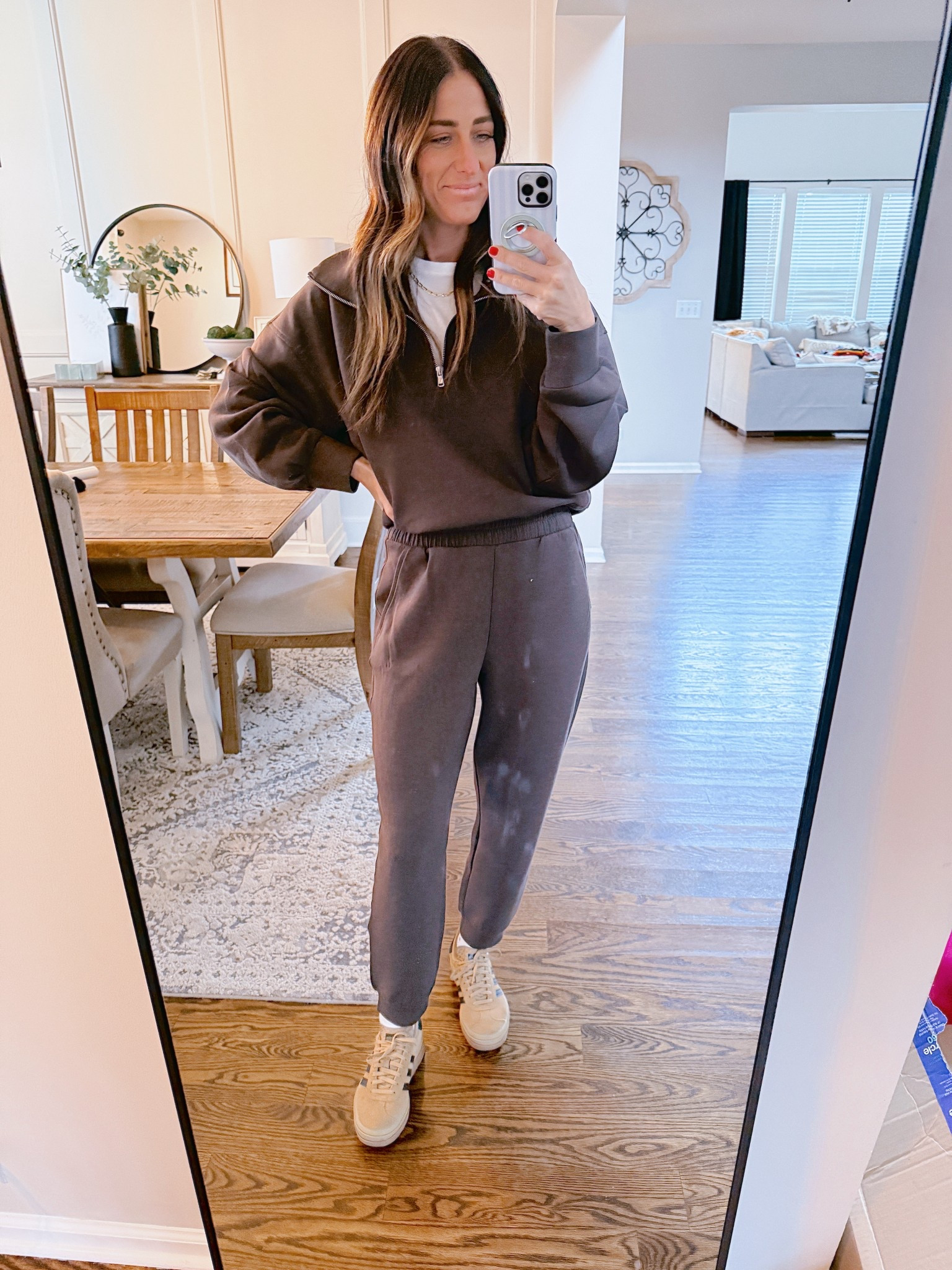 Casual ootd featuring the most comfortable set from old navy! I’ve worn this pull over multiple ways this week… and it’s all on sale! 