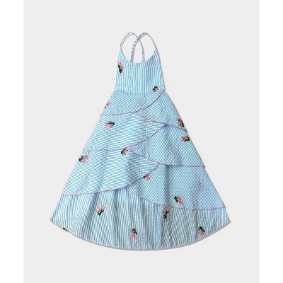 Pretty Petal Southern Belle Tiered Dress Mia Belle Girls, Light Blue, 2T-3T | Target